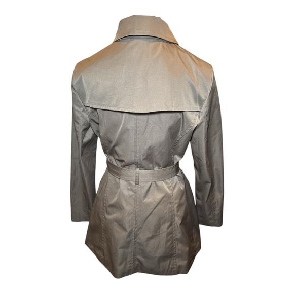 SANDRO Trench Coat Womens M Brown Taupe Rain Ruffle Belted Luxe City Girl - Picture 5 of 7